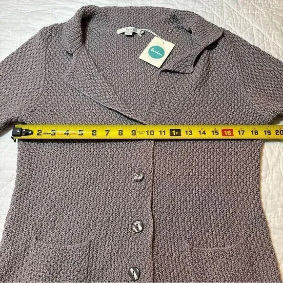 Boden Size 12 Cardigan Sweater Purple Lilac Chunky Knit Cottagecore New! - Picture 4 of 10